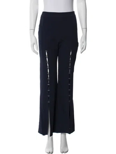 Pre-owned Simkhai Virgin Wool Wide Leg Pants In Blue