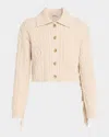 Simkhai Womens Sand Virginia Cropped Cotton And Wool Cardigan In Neutral