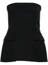 Simkhai Vita Bustier Pleated Top In Black