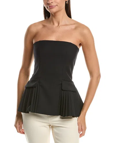 Simkhai Vita Pleated Wool-blend Bustier In Black