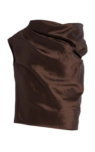 Simkhai Vivia Draped Top In Brown