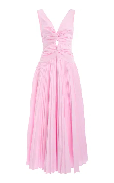 Simkhai Vivianne Cotton Midi Dress In Pink