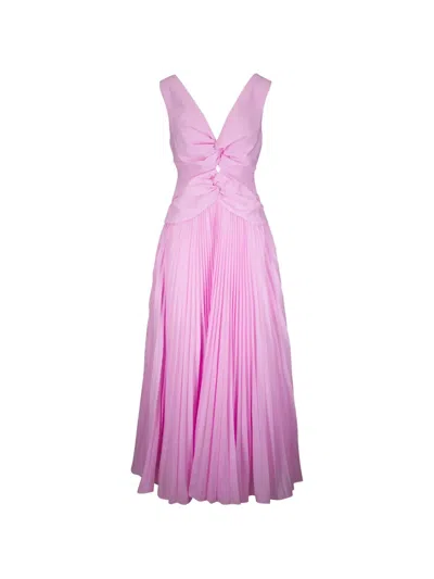 Simkhai Vivianne Tulip Pleated Cutout-detail Dress In Pink