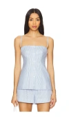 Simkhai Vivvy Bustier Top In Baby Blue