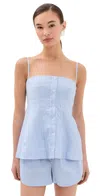 Simkhai Vivvy Bustier Top Blue Hydrangea Stripe In Blue Hydrangea Stripe