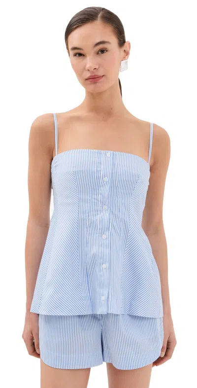Simkhai Vivvy Bustier Top Blue Hydrangea Stripe