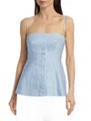 Simkhai Vivvy Bustier Top In Blue Hydrangea Stripe In Animal Print