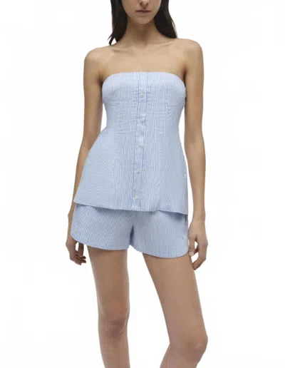Simkhai Vivvy Bustier Top In Blue/white