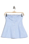 Simkhai Vivvy Strapless Striped Cotton-poplin Bustier Top In Blue