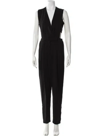 Pre-owned Simkhai V-neck Jumpsuit In Black