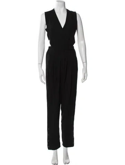Pre-owned Simkhai V-neck Jumpsuit In Black