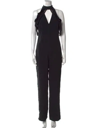 Pre-owned Simkhai V-neck Jumpsuit In Black