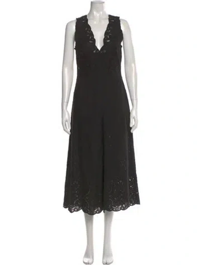 Pre-owned Simkhai V-neck Jumpsuit In Black