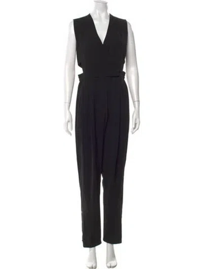 Pre-owned Simkhai V-neck Jumpsuit In Black
