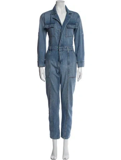 Pre-owned Simkhai V-neck Jumpsuit In Blue