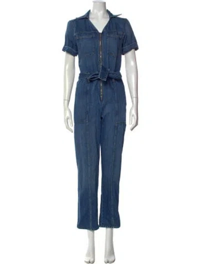 Pre-owned Simkhai V-neck Jumpsuit In Blue