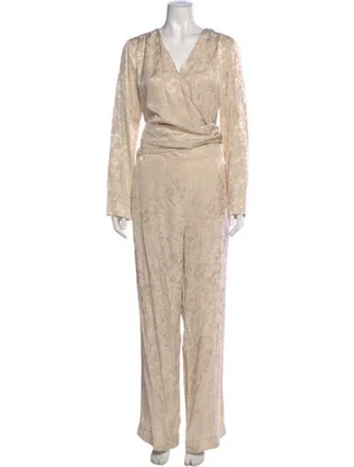Pre-owned Simkhai V-neck Jumpsuit In Neutral