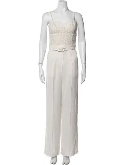 Pre-owned Simkhai V-neck Jumpsuit In Neutral