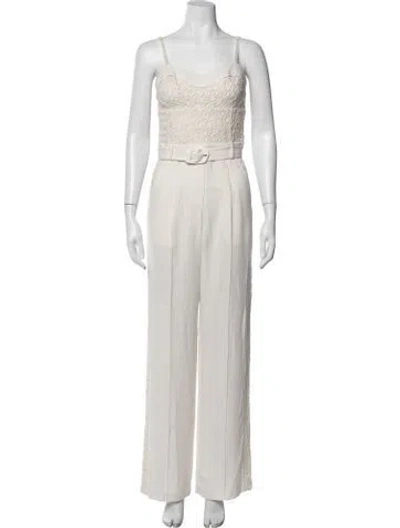 Pre-owned Simkhai V-neck Jumpsuit In Neutrals
