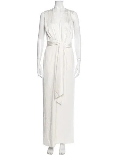 Pre-owned Simkhai V-neck Jumpsuit In Neutrals