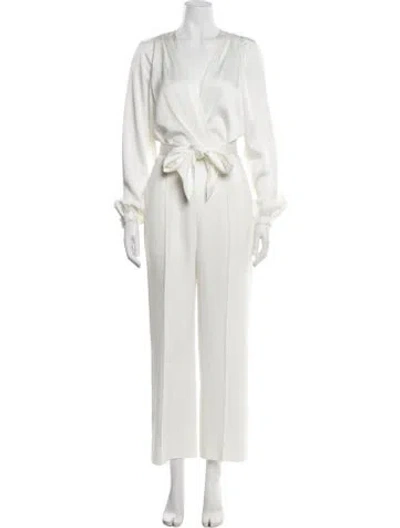 Pre-owned Simkhai V-neck Jumpsuit In White