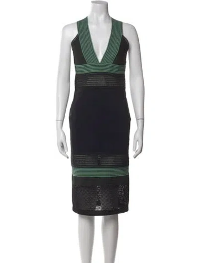 Pre-owned Simkhai V-neck Knee-length Dress In Black