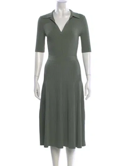 Pre-owned Simkhai V-neck Knee-length Dress In Green