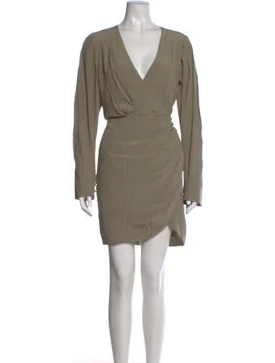 Pre-owned Simkhai V-neck Knee-length Dress In Green