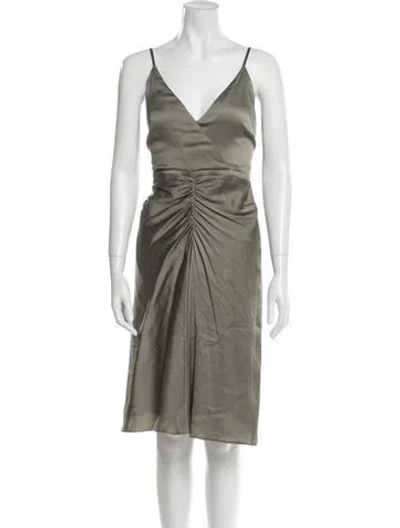 Pre-owned Simkhai V-neck Knee-length Dress In Neutral