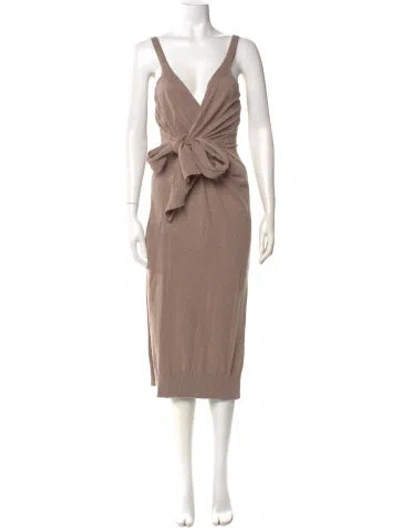 Pre-owned Simkhai V-neck Knee-length Dress In Neutral