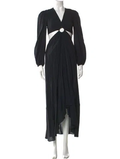 Pre-owned Simkhai V-neck Long Dress In Black