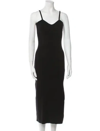 Pre-owned Simkhai V-neck Long Dress In Black