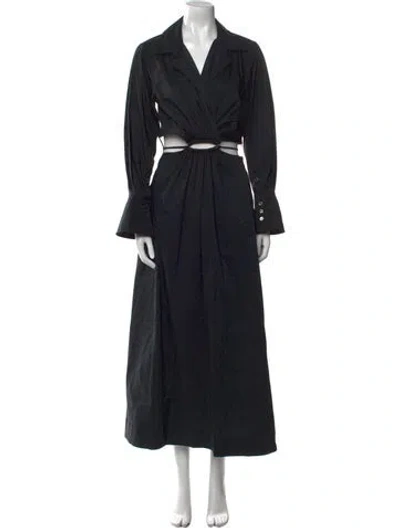 Pre-owned Simkhai V-neck Long Dress In Black