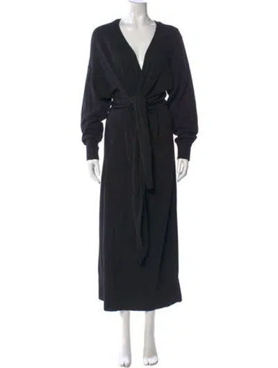 Pre-owned Simkhai V-neck Long Dress In Black
