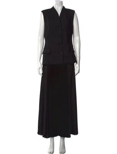 Pre-owned Simkhai V-neck Long Dress In Black