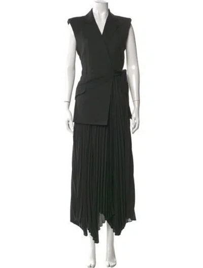 Pre-owned Simkhai V-neck Long Dress In Black