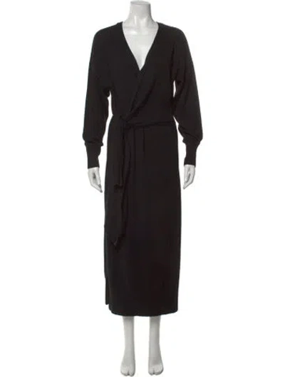 Pre-owned Simkhai V-neck Long Dress In Black