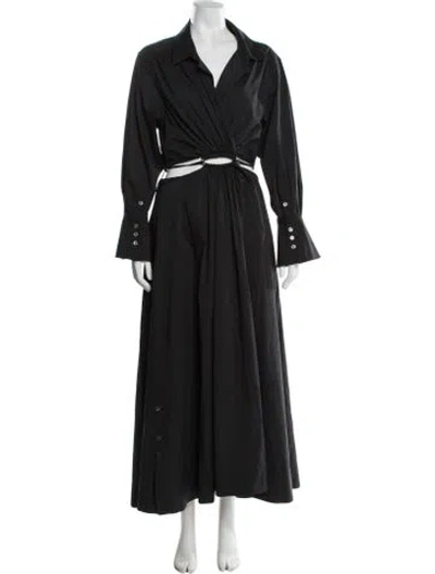 Pre-owned Simkhai V-neck Long Dress In Black