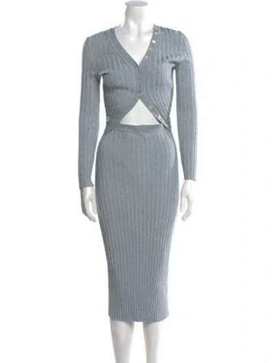 Pre-owned Simkhai V-neck Long Dress In Blue