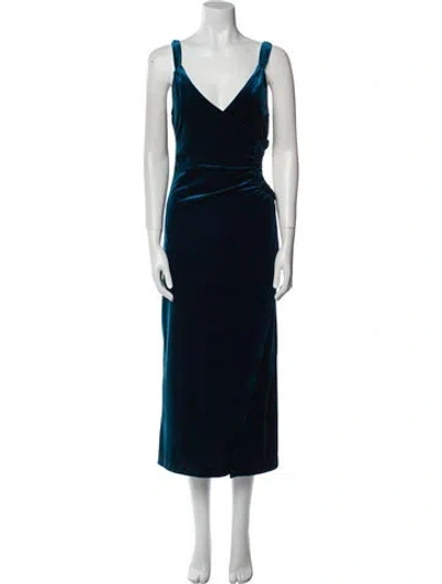 Pre-owned Simkhai V-neck Long Dress In Blue