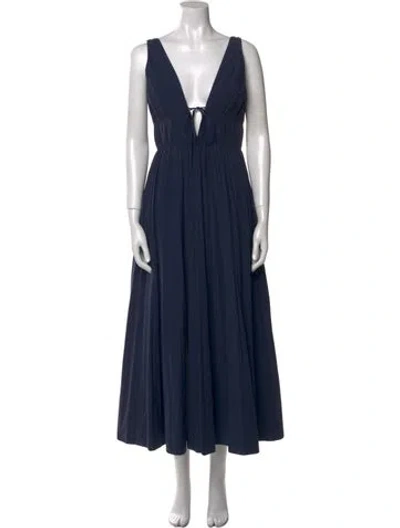 Pre-owned Simkhai V-neck Long Dress In Blue