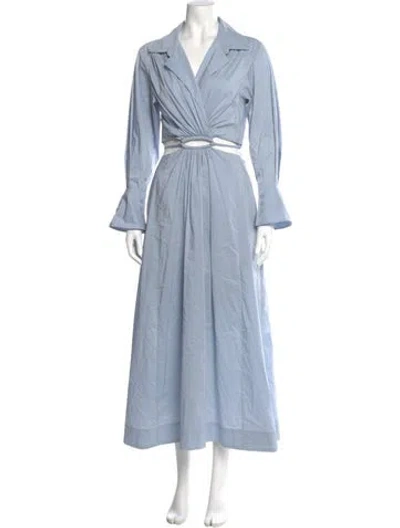 Pre-owned Simkhai V-neck Long Dress In Blue
