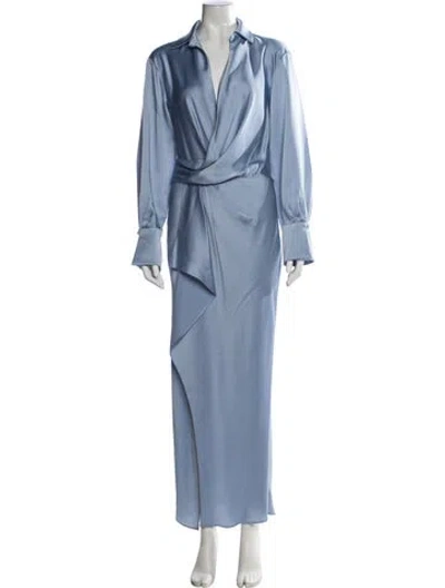 Pre-owned Simkhai V-neck Long Dress In Blue