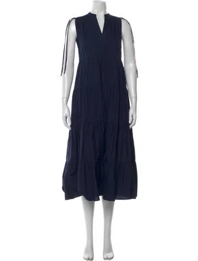 Pre-owned Simkhai V-neck Long Dress In Blue