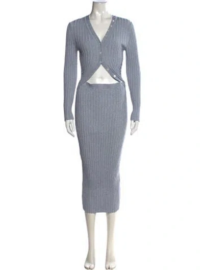 Pre-owned Simkhai V-neck Long Dress In Blue