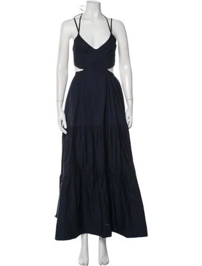 Pre-owned Simkhai V-neck Long Dress In Blue