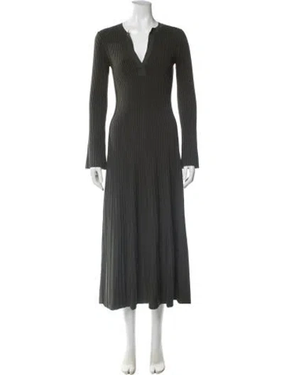 Pre-owned Simkhai V-neck Long Dress In Gray