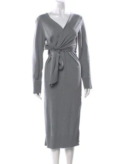 Pre-owned Simkhai V-neck Long Dress In Gray