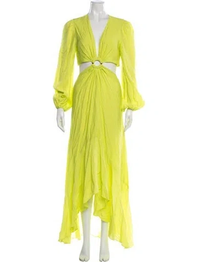Pre-owned Simkhai V-neck Long Dress In Green