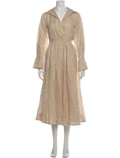 Pre-owned Simkhai V-neck Long Dress In Neutral